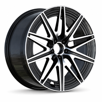 Jantes en alliage d'aluminium AL 19 20 pouces 5x112 à rayons multiples, design maille, finition noir brillant usiné, en promotion pour Mercedes-Benz