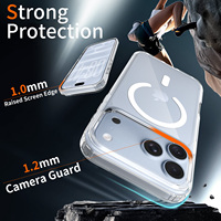 Coque de téléphone transparente premium pour iPhone 18 17 16 15 Pro Max, magnétique, anti-rayures, anti-jaunissement, antichoc, fine et transparente