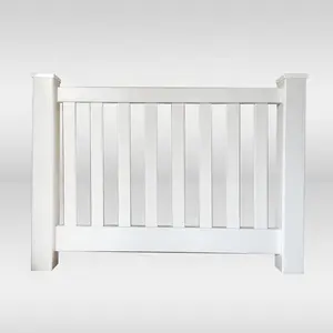 Hot Sale 6ft.H*8ft.W White Pvc Garden Fence For Courtyard With Wide Vertical Bars