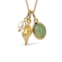 Collier Maimang personnalisé, bijoux uniques pour femmes, argent plaqué or 14 carats, breloques coquillages, perles d'eau douce et pendentifs en verre