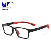 Lunettes optiques rectangulaires personnalisées OEM TPEE&TR90, anti-lumière bleue, pour enfants et adolescents, taille 54-14-135, expédition mondiale