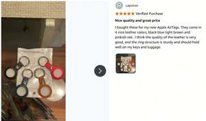 Amazon Air Tag Porte-clés <span class=keywords><strong>4</strong></span> <span class=keywords><strong>Pack</strong></span> Etui en cuir Pu pour <span class=keywords><strong>Airtag</strong></span> - Product Image 2