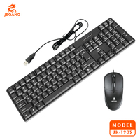 Jeqang Set Keyboard dan Mouse USB Berkabel Baru Operasi Optik Kompatibel dengan PC Laptop dan Desktop