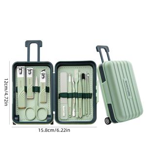 Juego de manicura y pedicura portátil de acero inoxidable de alta calidad, 12 piezas, incluye pinzas, cortaúñas, nueva moda, bebés lujosos - Product Image 5