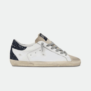 Sneakers in pelle effetto invecchiato da coppia, con tacco glitterato, allacciate, punta tonda, piatte, stile retrò, in pelle bovina, casual, da passeggio, Factory Who - Product Image 5
