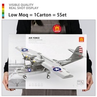Wange 5008 Avion hydroptère PBY-5A Catalina, ensemble de blocs de construction, jouet de construction militaire, avion de chasse en plastique, modèle d'avion à assembler, éducatif