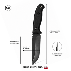Cuchillo de caza O2 Steel hecho a mano, hoja fija de espiga completa con funda Kydex para uso en campo de trabajo pesado. - Product Image 2