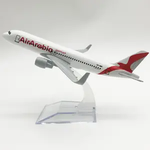 Modelo de avião em escala 1:400 16 cm Air Arabia Airline modelo de liga de metal fundido Airbus 320