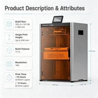 Creality Halot X1 MAX 16K Resin 3D-Drucker MSLA Mono LCD Nivellierungsfreier UV-Photopolymer-Drucker für Miniaturen, Schmuck und Dentalanwendungen