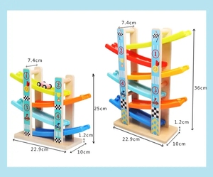Jouet piste <span class=keywords><strong>de</strong></span> <span class=keywords><strong>course</strong></span> en bois jeux <span class=keywords><strong>de</strong></span> voiture éducatifs Montessori en bois tour coulissante en bois pour enfants en gros personnalisé - Product Image 4