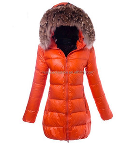 Fabricant OEM RDS Veste d'<span class=keywords><strong>hiver</strong></span> <span class=keywords><strong>longue</strong></span> et brillante en duvet de canard isolée avec fausse fourrure pour femmes - Product Image 1