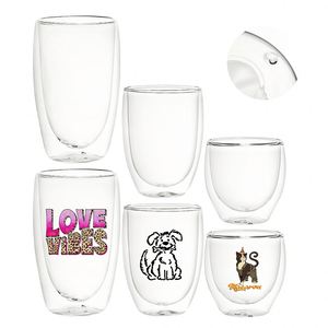 Snow Globe Double Walled Glass Cups Pre-drilled for DIY Glitter UV DTF <b>Wrap</b> <b>Vinyl</b> Suitable Heat Resistant Coffee MugTumbler - Product Image 2