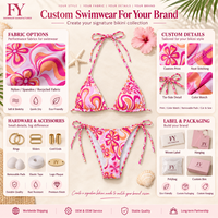 Maillot de bain personnalisé avec logo couleur, impression marque privée, bikinis, maillots de bain pour filles, maillot de bain sexy, maillot de bain femme, ensemble bikini trois pièces