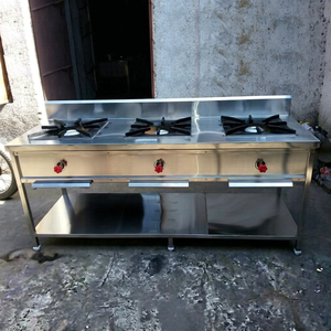 Cuisinière à gaz commerciale 4 brûleurs en acier inoxydable, cuisinière à gaz autonome, brûleur radiant, poste de cuisson pour cuisine d'hôtel, usage commercial - Product Image 1