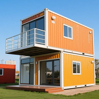 Bâtiment de dortoir modulaire préfabriqué en acier à deux étages avec balcon et escalier pour camp de travail, chambre d'hébergement ou utilisation en parc