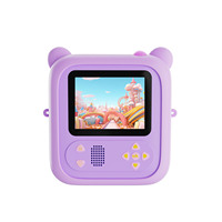 Mini Impresora Térmica Infantil con Diseño de Oso, Impresión Instantánea, Cámara Digital de Fotos y Vídeo, Función MP3, MicroSD, Zoom Óptico 10x-20x