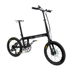 Tecnologia per squali leggeri Bicicletta per pendolari urbani pieghevole in fibra di carbonio da 20 pollici Logo OEM per il tempo libero a 7 velocità preferito dalle celebrità - Product Image 1