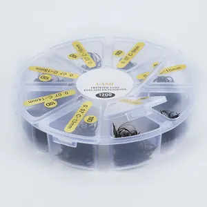 Quewel hand made diy soft natural loose premade fans lash supplies round box for pointy base promade volume fans lashes