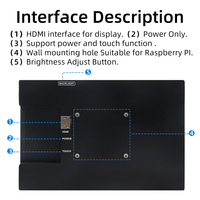 Raspberry Pi 3 4 5 için Akrilik Kılıflı 10.1 İnç Ips Kapasitif Dokunmatik Ekranlı 1280X800 Lcd Monitör Modülü MPI1008-A