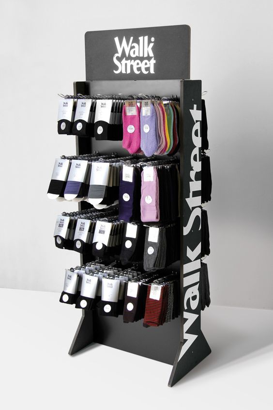 Bvis Customized Metal Sock Rotating Hanging Floor Standing Display Rack Storage Customized Color Logo Modern Design for Retail — view 5
