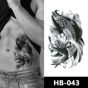 HB-pegatinas de <span class=keywords><strong>tatuaje</strong></span> temporal de <span class=keywords><strong>media</strong></span> <span class=keywords><strong>manga</strong></span>, brazo de dragón negro, henna - Product Image 6