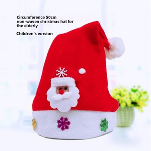 Chapeau de Noël pour enfants en non-tissé à coudre, motif Père Noël - Product Image 1