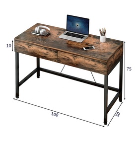 Meja Rumah Kantor Nordic, Modern, Coklat, Meja Komputer, Belajar, Kerja, Meja dengan Laci - Product Image 6