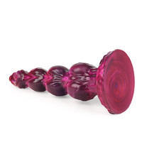Silikon-Kürbis-Ei-förmiger Analplug, Unisex-Masturbator, Saugnapf, manueller Dildo, 100 % wasserdicht, Erwachsenenartikel, leicht zu öffnender Analplug