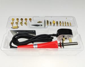 LX5022B-pluma de pirograbado artesanal, juego de herramientas con caja de plástico transparente, soldador eléctrico para quemar madera, 22 Uds. - Product Image 3