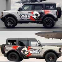 Autocollant latéral MZLH tout-terrain pour Tank Bronco Haval Jietu BJ40 Wrangler - Autocollant vinyle dessin animé auto-adhésif à usage unique