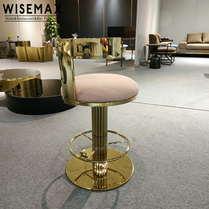 <span class=keywords><strong>Wisemax</strong></span> chải vàng cao trở lại t hình dạng đồng thau vàng thép không gỉ sang trọng xoay thanh phân ghế cho thanh đồ nội thất đám cưới ghế - Product Image 5