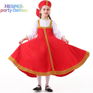 Disfraz de Danza Rusa HESPER para Niñas, Sarafan Rojo, Cosplay Nacional Ruso, Vestido Folclórico, Disfraz de Halloween, Ropa Tradicional Rusa - Product Image 2