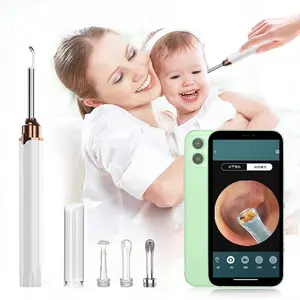 Otoscope PAKISS de conception haut de gamme, nouveau, pour l'élimination du cérumen, <span class=keywords><strong>avec</strong></span> Wi-Fi intégré, outil de nettoyage des <span class=keywords><strong>oreilles</strong></span> sûr pour la santé, <span class=keywords><strong>caméra</strong></span>, écouteur électrique pour l'élimination du cérumen - Product Image 1