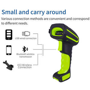 Symcode Mj-2020 vert amélioré lecteur de codes-barres industriel 2D support de charge sans fil 433Mhz BT 2in1 lecteur USB numérisation - Product Image 4