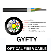 2 4 6 8 12 24 48 Cable de fibra óptica de miembro de fuerza de modo único para exteriores GYFTY