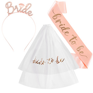 Set di 3 Pezzi: Sciarpa, Velo e Tiara per <span class=keywords><strong>Sposa</strong></span> in Attesa, Decorazioni per Feste Nuziali - Product Image 3