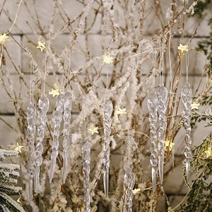 Bán buôn cây giáng sinh trims mặt dây chuyền nhựa acrylic icicles trong suốt ice <span class=keywords><strong>cone</strong></span> cho xmas handmade diy - Product Image 3