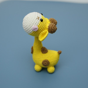 Handgemachte Amigurumi Mini <span class=keywords><strong>Giraffe</strong></span> Häkeln Kuscheltiere PP Baumwolle gefüllt Plüsch tier Baby Shower Geschenk