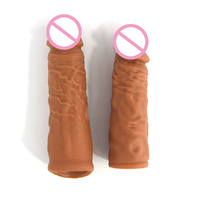 Extensor de Pene Realista Juguetes Sexuales para Parejas Estimulación del Punto G Funda Extensora de Pene de Silicona para Hombres Gay