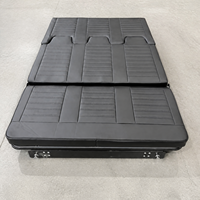 Canapé-lit pliable 3 places en cuir véritable noir de luxe sur mesure pour camping-car, conversion de caravane