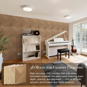 Pannelli Acustici in Legno Facili da Installare, Ecologici, Ignifughi, Fonoassorbenti in Poliestere per Hotel, Cucina, Bagno - Product Image 4