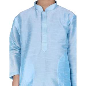 Triloki Kids <b>Kurta</b> Set For <b>Boys</b> Royal Blue Art Silk Indian Traditional Ethnic Wear Wedding Outfit - Product Image 5