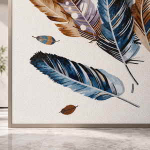 Mosaïque murale artistique personnalisée en céramique <span class=keywords><strong>de</strong></span> jade glacé découpée à la main avec plumes colorées <span class=keywords><strong>pour</strong></span> hôtel, bar, maison, <span class=keywords><strong>cloison</strong></span> décorative, mur d'accentuation - Product Image 6