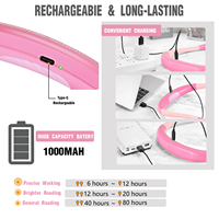 Glocusent FCC Certification CE RoHS Portable Type-C Rechargeable 80hrs Temps d'éclairage Flexible Led Cou Lecture Livre Lumière