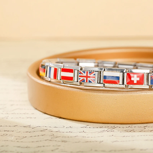 Hapiship Italian Charm Bracelet Country Flag Charms para pulseras al por mayor DJ046 - Product Image 2