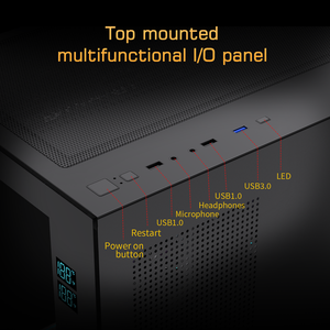 Lovingcool OEM 게임 PC 케이스 M-ATX Mini-ITX 강화 유리 미드 타워 컴퓨터 케이스 CPU 온도 디스플레이 화면 - Product Image 4