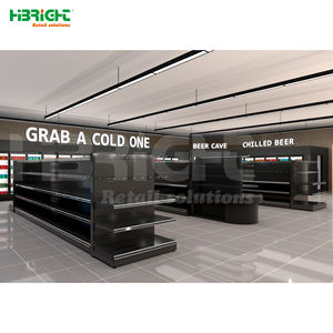 Custom Heavy Duty Metal Supermarket <b>Rack</b> with 5 <b>Shelves</b> for Wall Mount in Supermarkets & Hypermarkets - Product Image 1