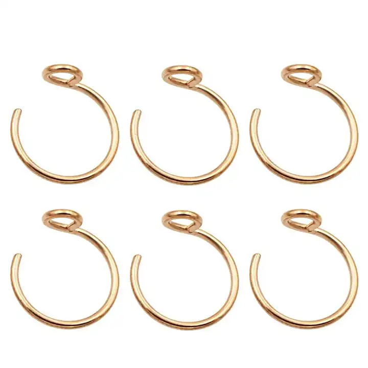 Amazon.com: 3Pcs 14K Gold Sterling Silver Spiral Double Nose Rings Hoops  for Women Men, 22 Gauge Hypoallergenic Small Thin Nose Piercing Jewelry for  Single Piercing, Double Cartilage Earring, Helix Hoops,8mm 22G :