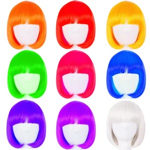 <span class=keywords><strong>Perruque</strong></span> de fête disco néon HLC ODM pour femmes et filles, perruques courtes néon pour Halloween, enterrement de vie de jeune fille, décorations - Product Image 2