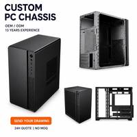 Boîtier PC ATX électronique en tôle sur mesure TZR, fabrication de châssis, tour d'ordinateur noir mat, coque métallique, service OEM